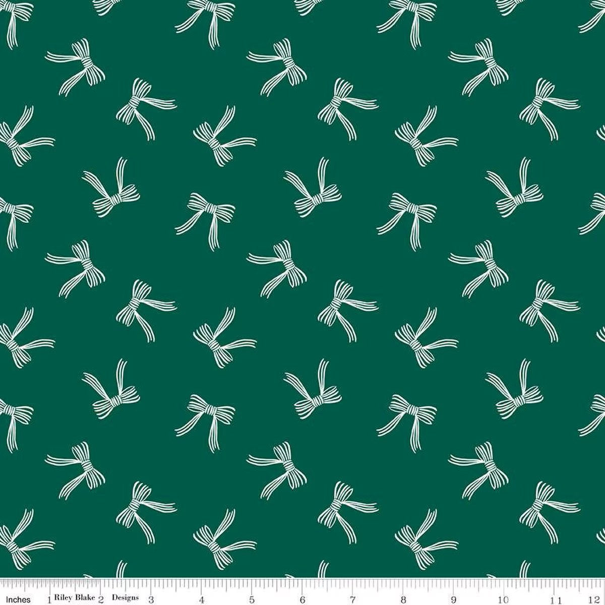 Designer Flannel - Bows - Green