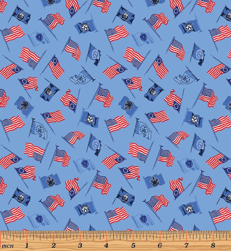 Patriotic Flags - Medium Blue