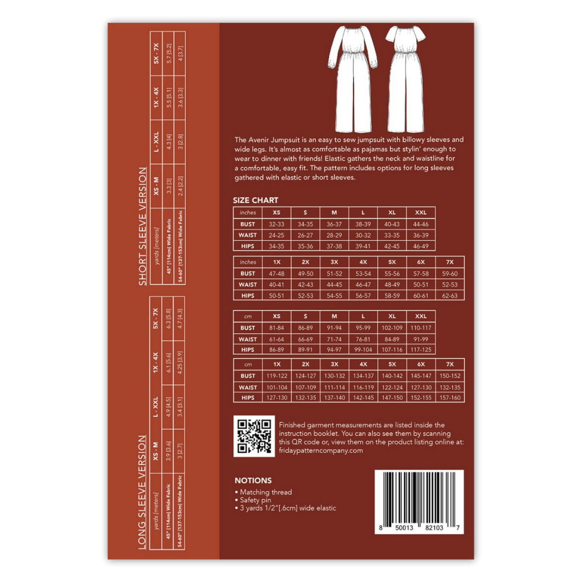 Friday Pattern Co. - Avenir Jumpsuit Pattern