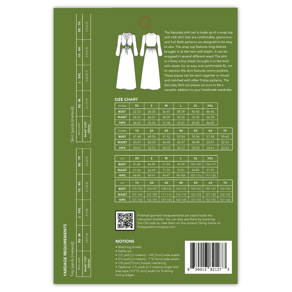 Friday Pattern Co. - The Saturday Skirt Set