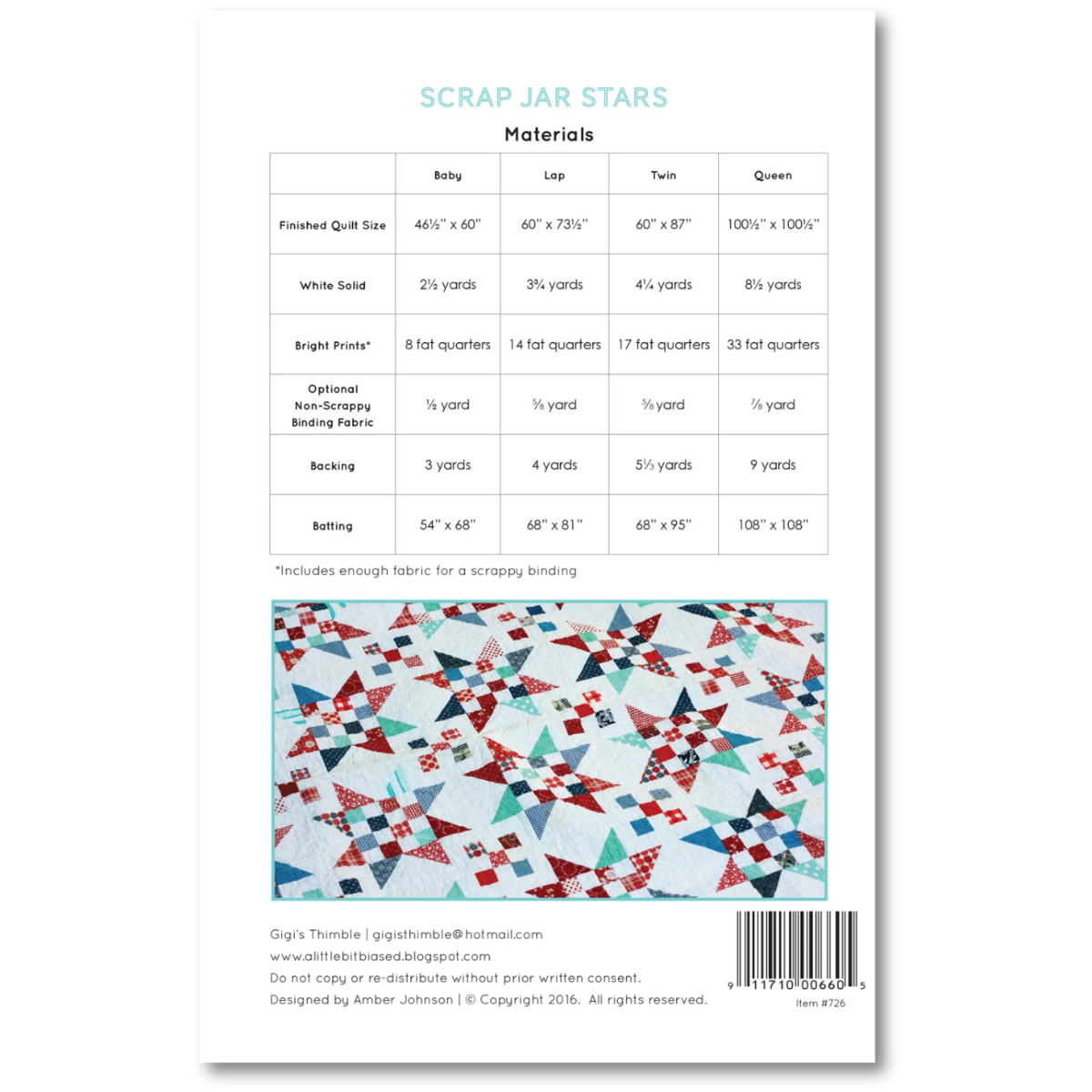 Amber Johnson - Scrap Jar Stars Quilt Pattern