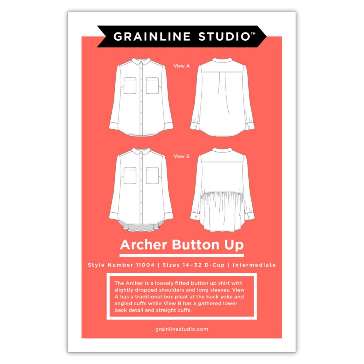 Grainline Studio - Archer Button Up - Sizes 14 - 32