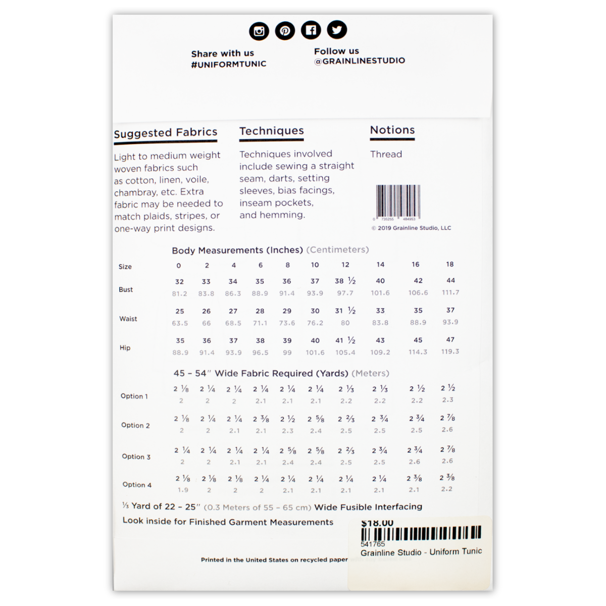 Grainline Studio - Uniform Tunic