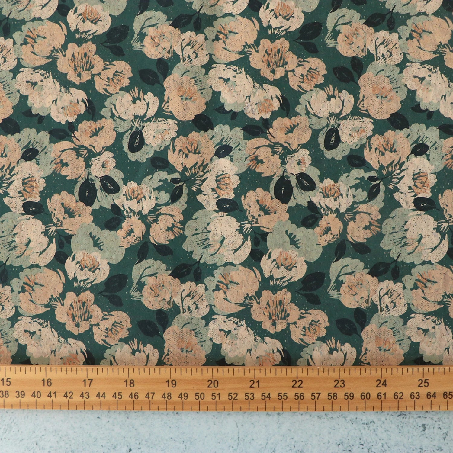 Sallie Tomato Cork Fabric - Darling Dahlias - 1/2 yd