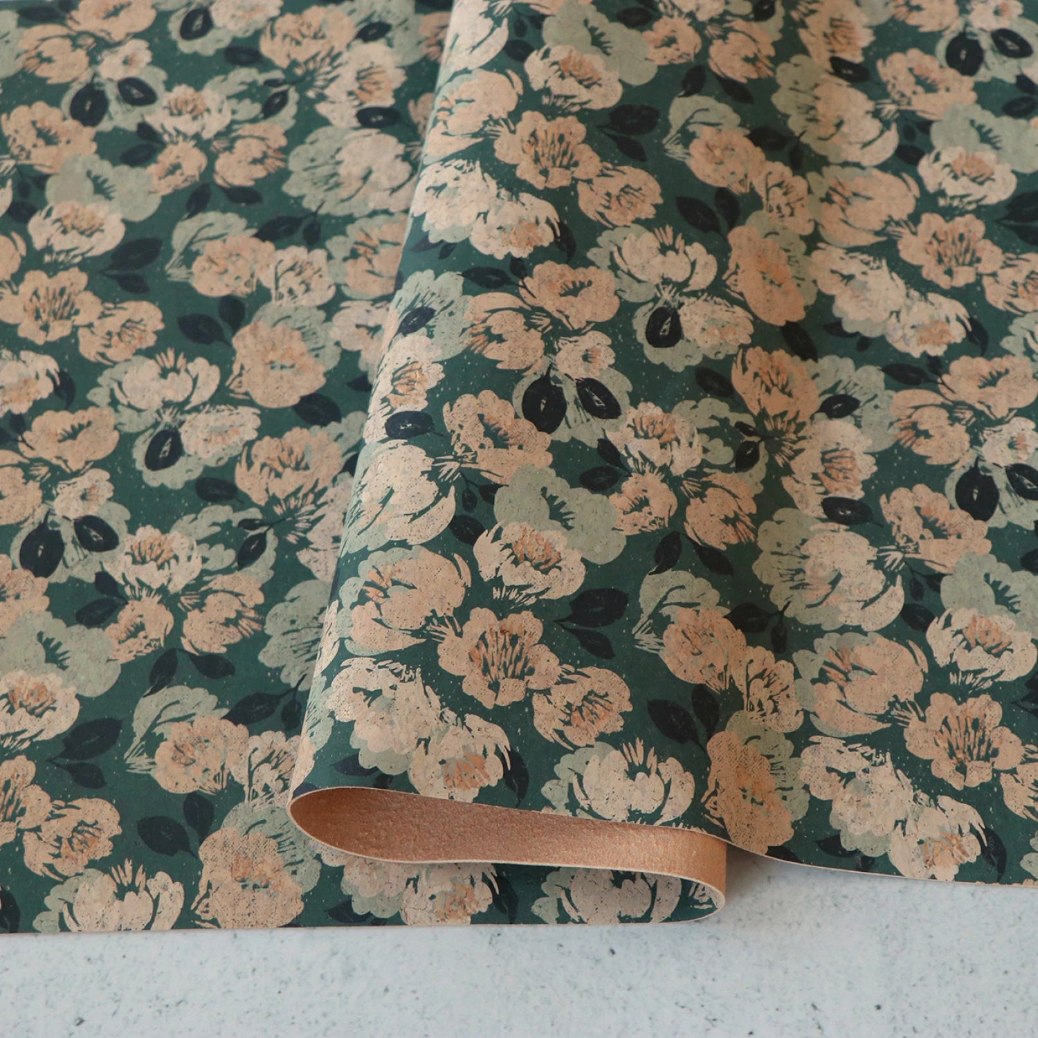 Sallie Tomato Cork Fabric - Darling Dahlias - 1/2 yd