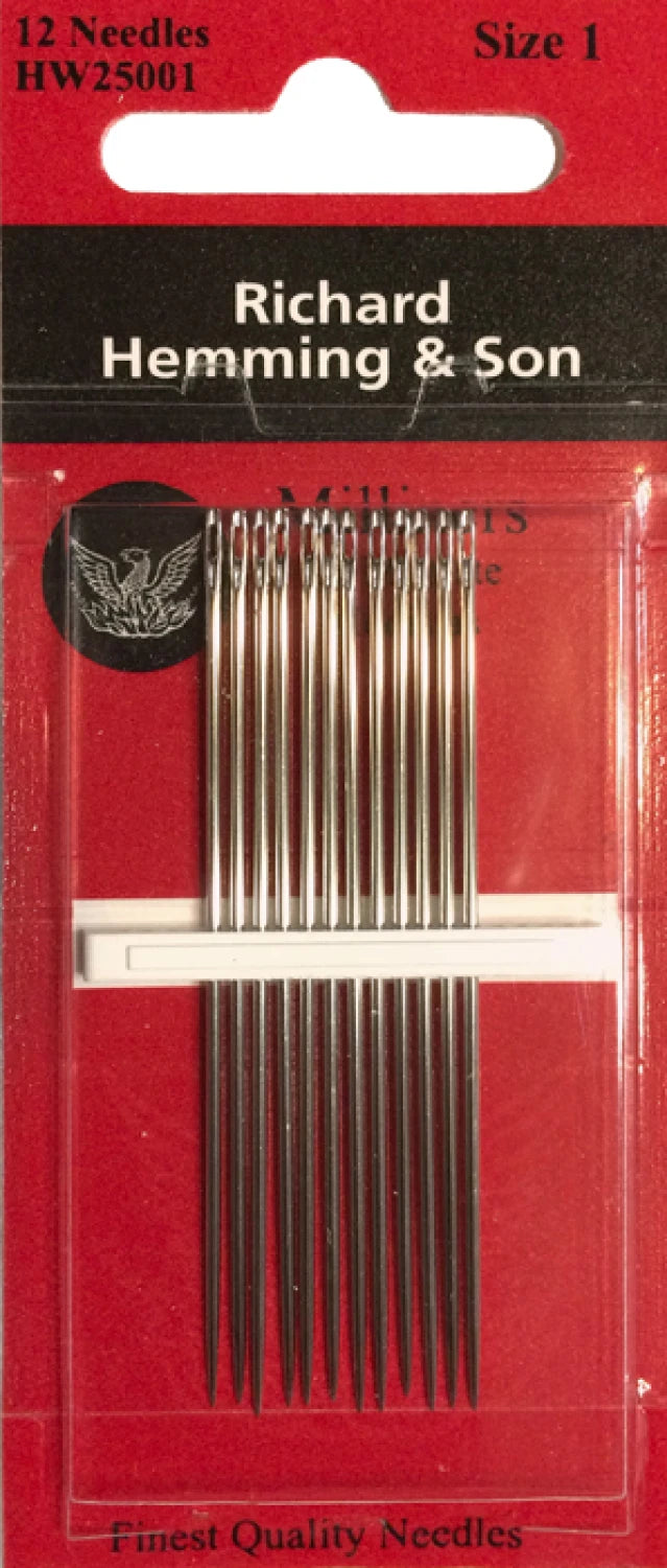 Milliners Needles - Size 1 - 12 pack