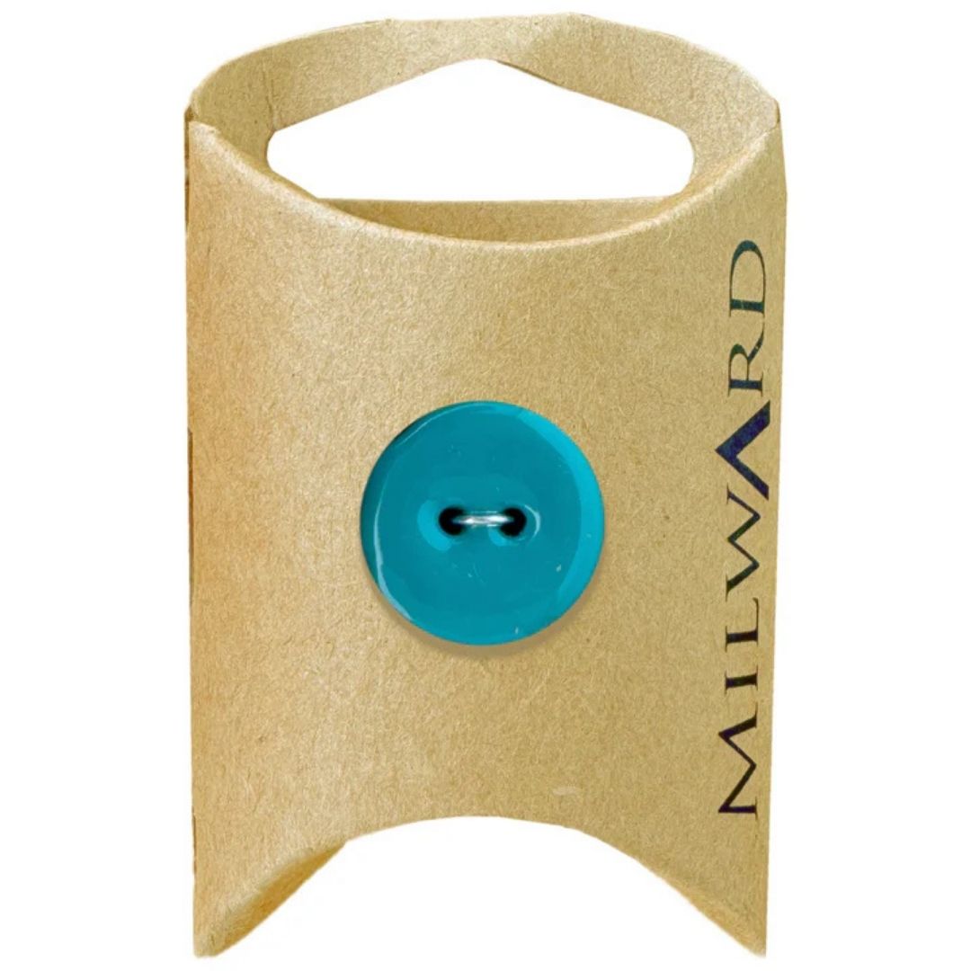 18mm Turquoise Epoxy Coconut 2-Hole Buttons - 6 Pack