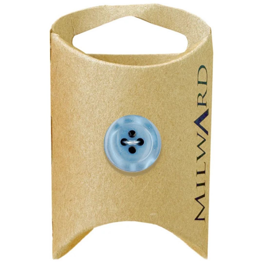 15mm Blue Poly 4-Hole Buttons - 6 Pack