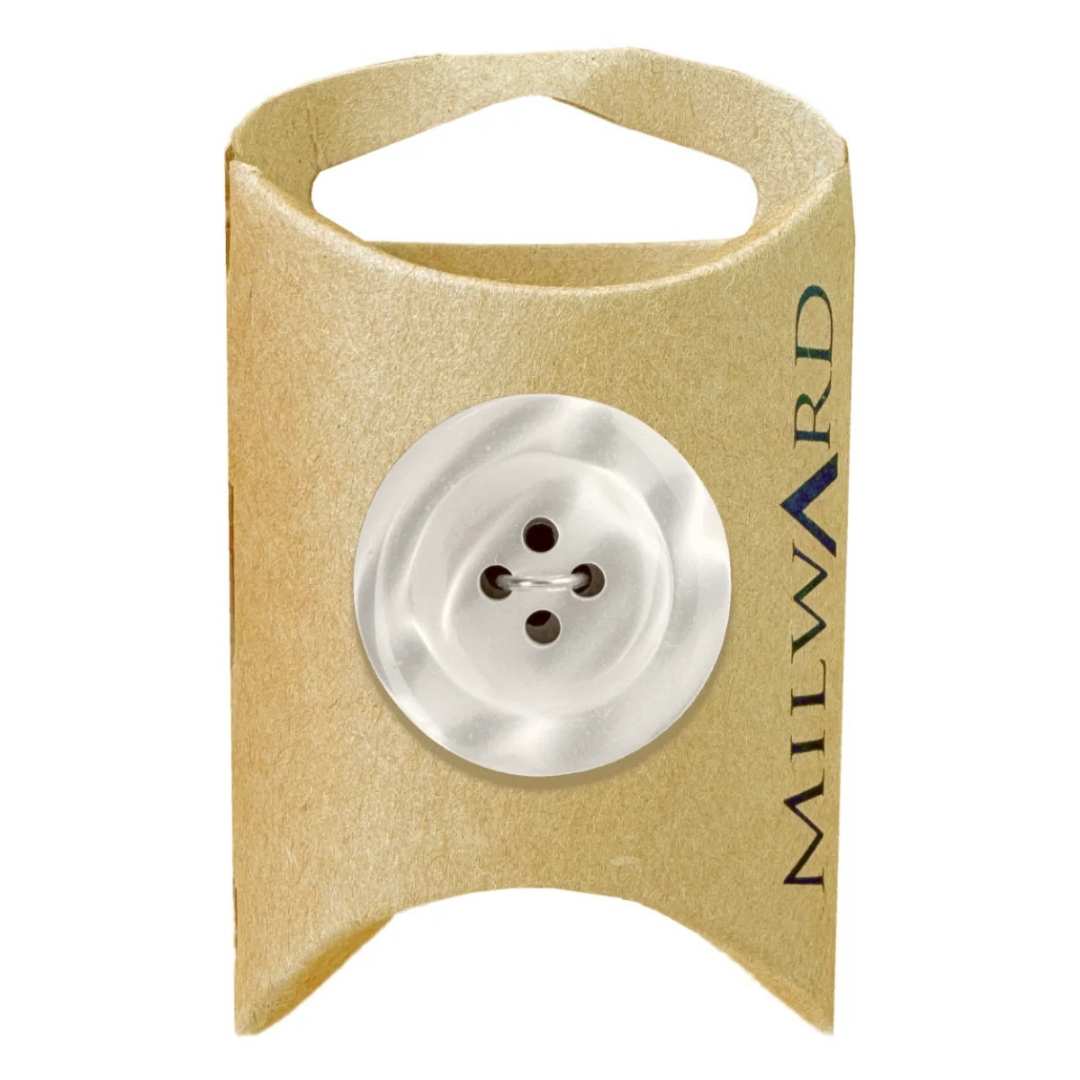 25mm White Poly 4-Hole Buttons - 4 Pack