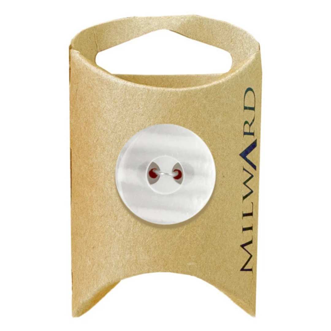 21mm White Poly 2-Hole Buttons - 8 Pack