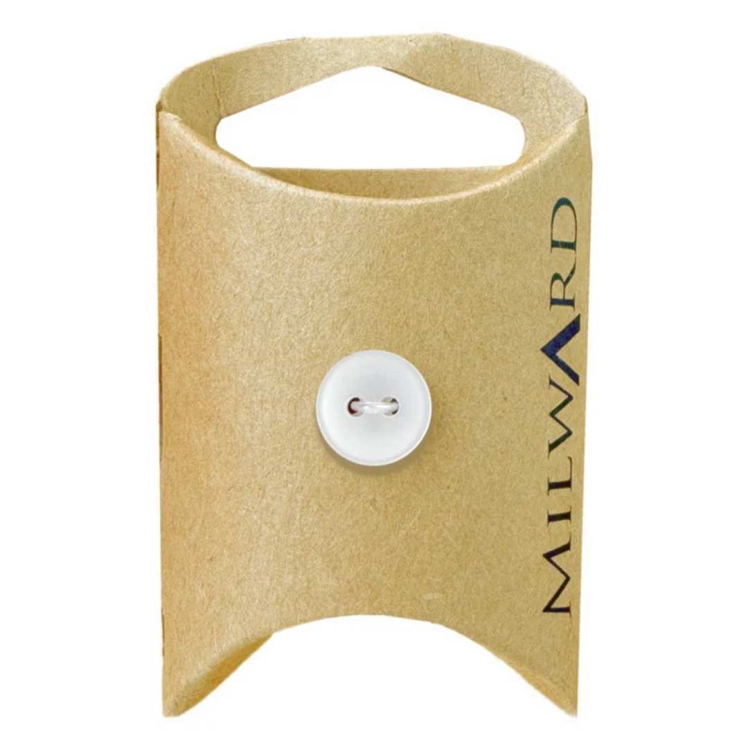 12mm White Poly 2-Hole Buttons - 8 Pack