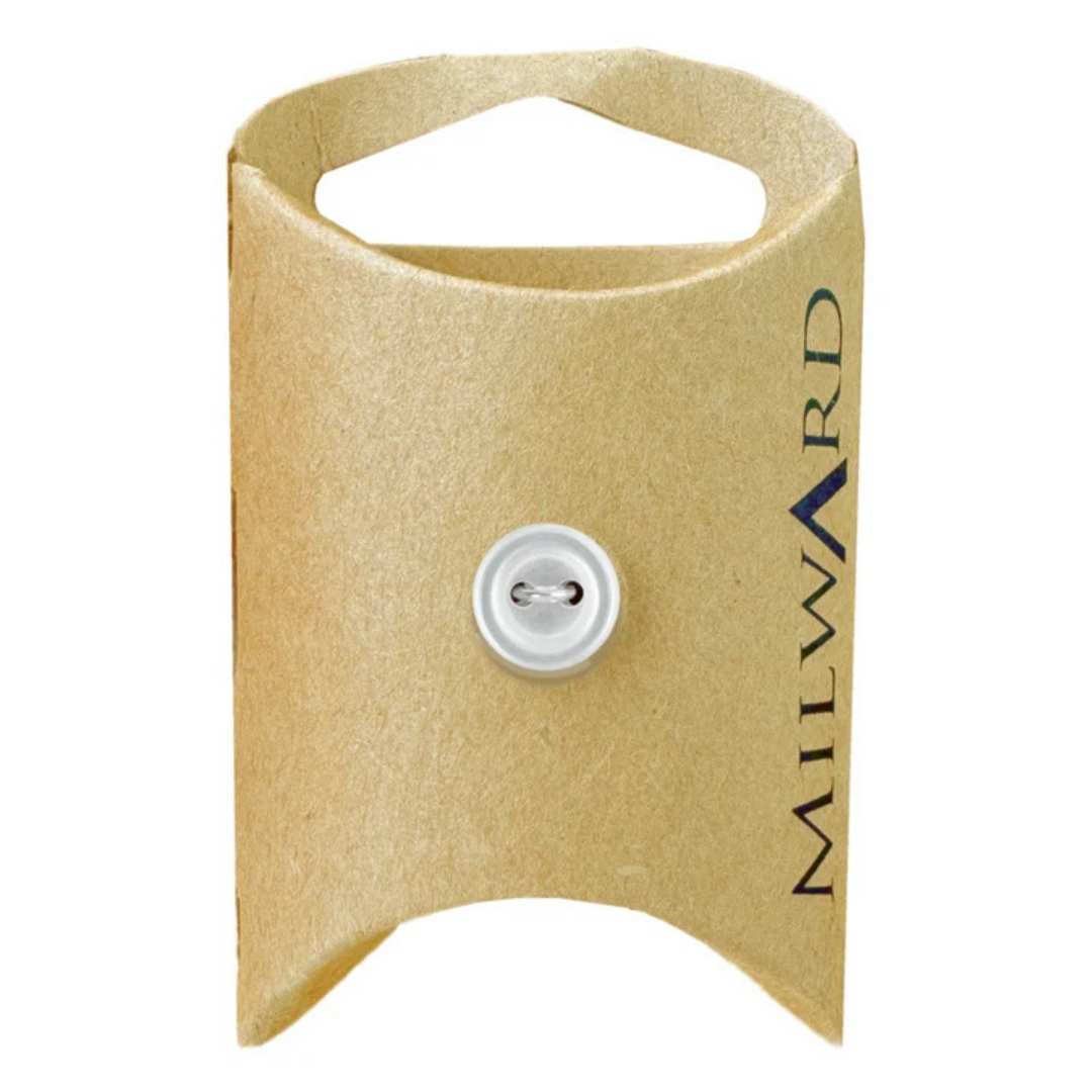 10mm White Poly 2-Hole Collar Buttons - 8 Pack