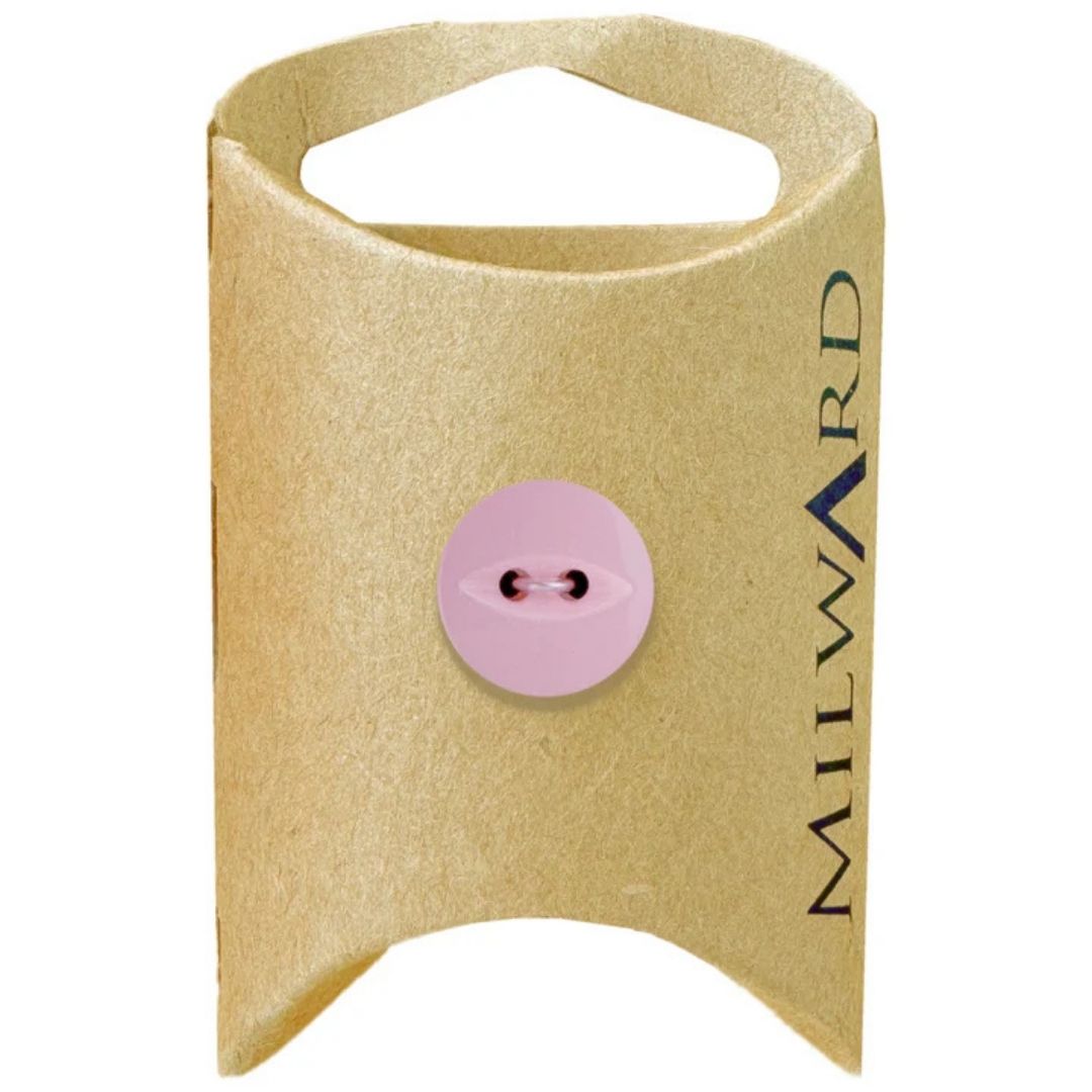 14mm Pink Poly 2-Hole Fisheye Buttons - 8 Pack