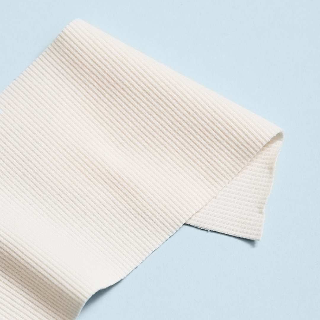 Organic 2 x 1 Rib Knit - Creamy White