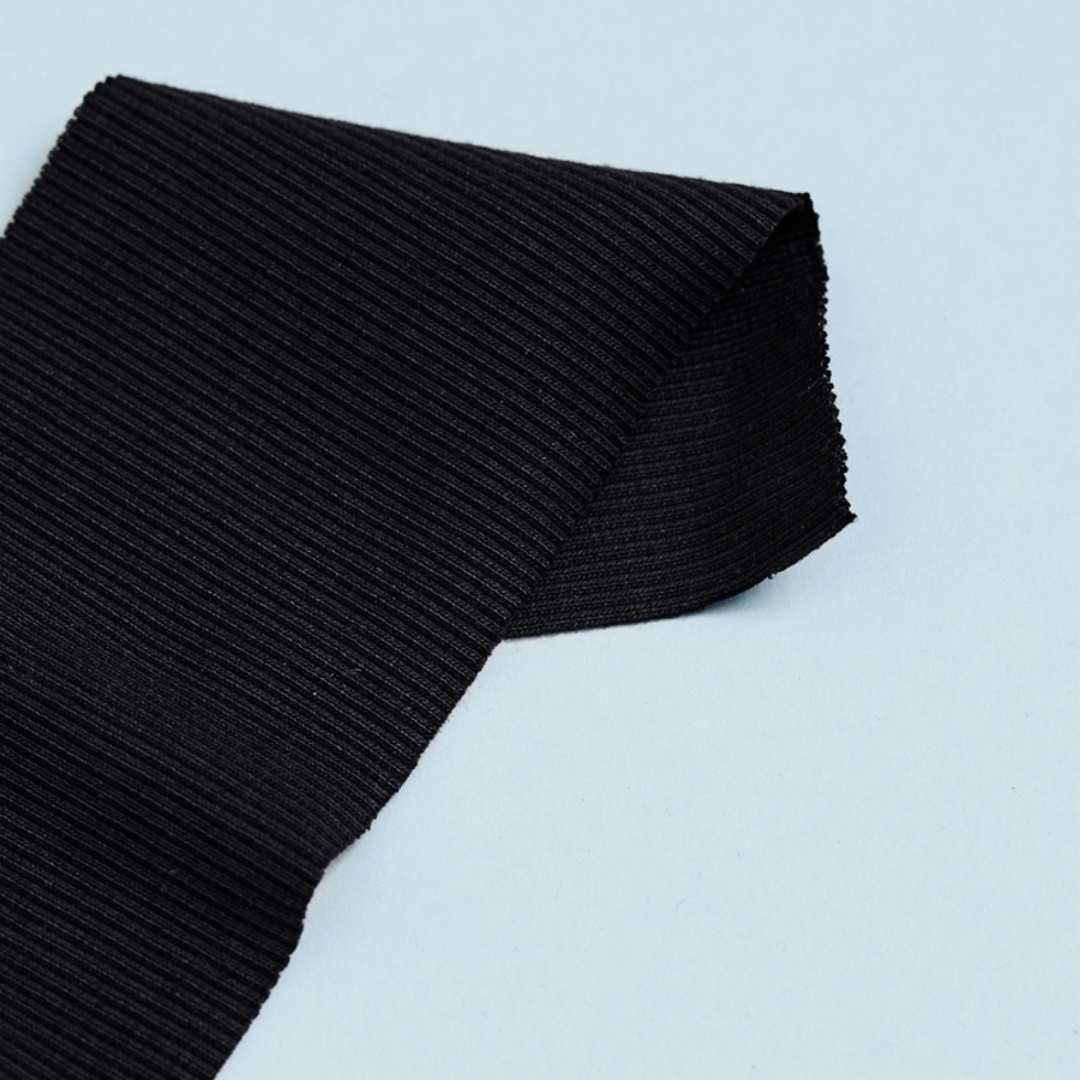 Organic 2 x 1 Rib Knit - Black