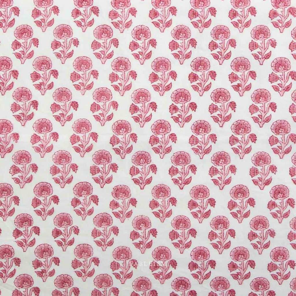 Fableism Indian Block Print - Stamp Floral - Pink