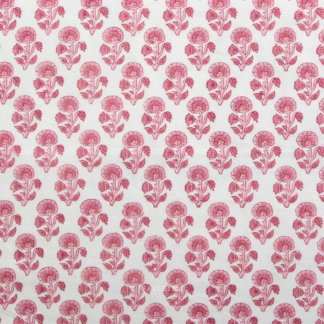 Fableism Indian Block Print - Stamp Floral - Pink