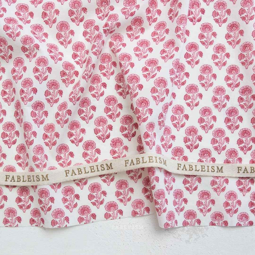 Fableism Indian Block Print - Stamp Floral - Pink