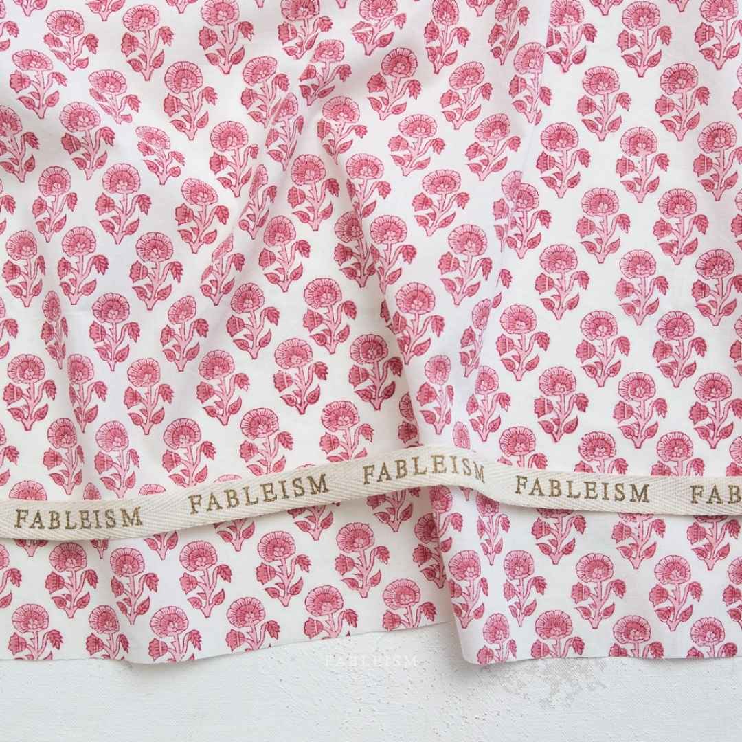 Fableism Indian Block Print - Stamp Floral - Pink