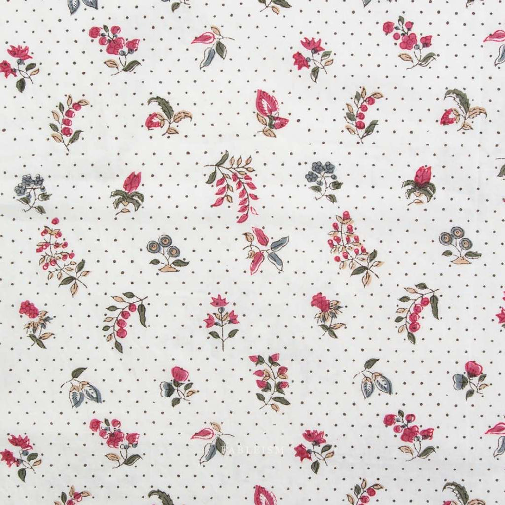 Fableism Indian Block Print - Dottie Floral - Cream