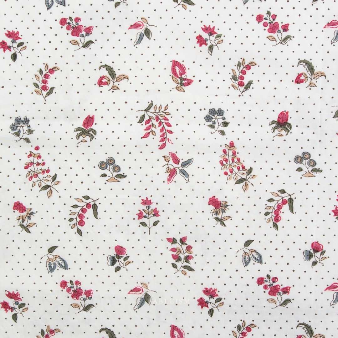 Fableism Indian Block Print - Dottie Floral - Cream