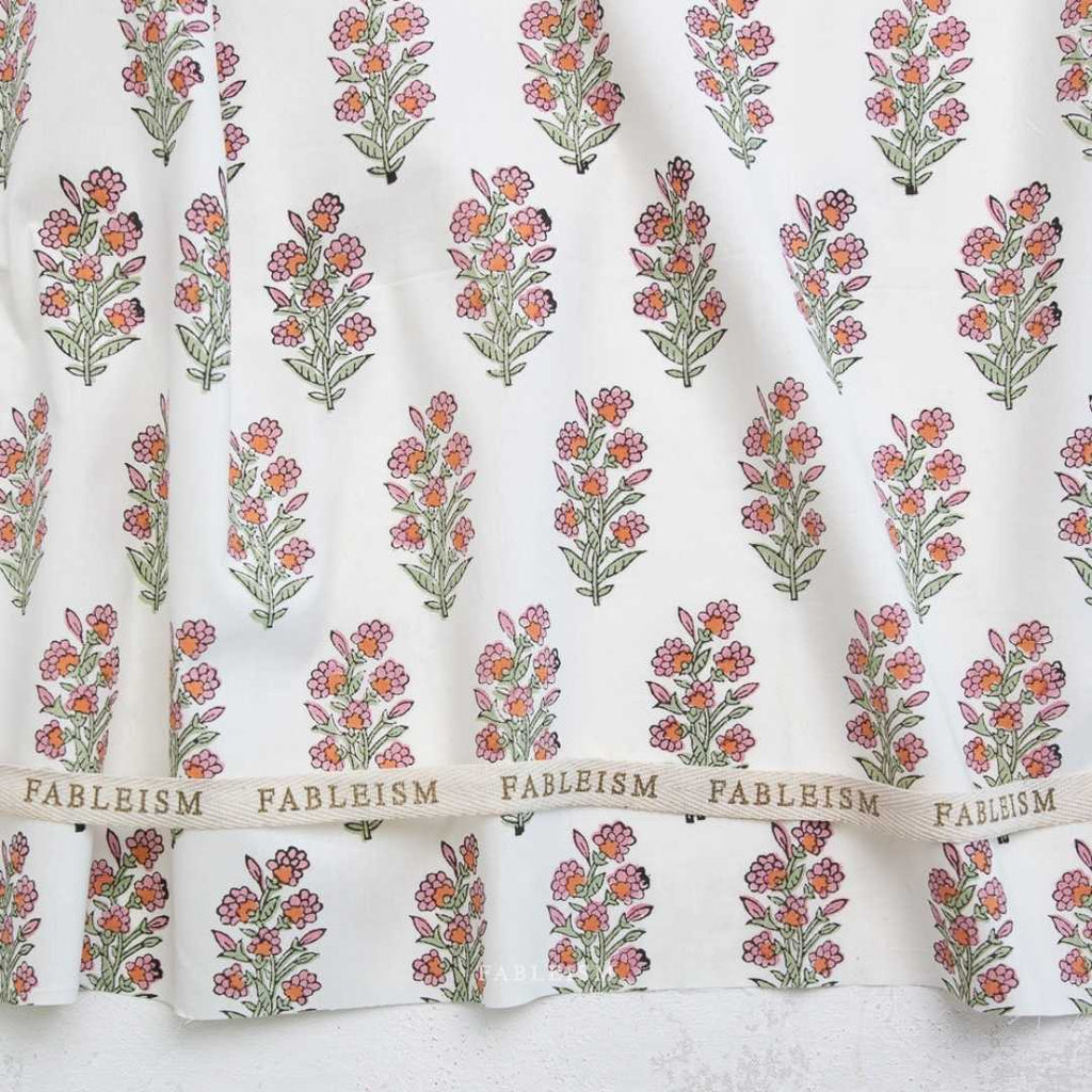 Fableism Indian Block Print - Wild Floral - Blushing