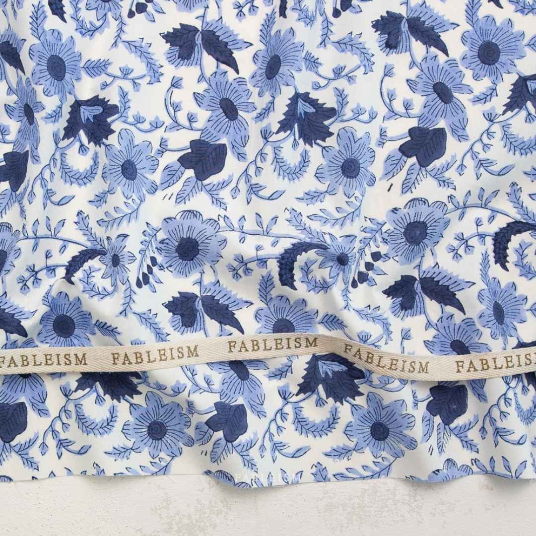 Fableism Indian Block Print - Country Floral - Blue