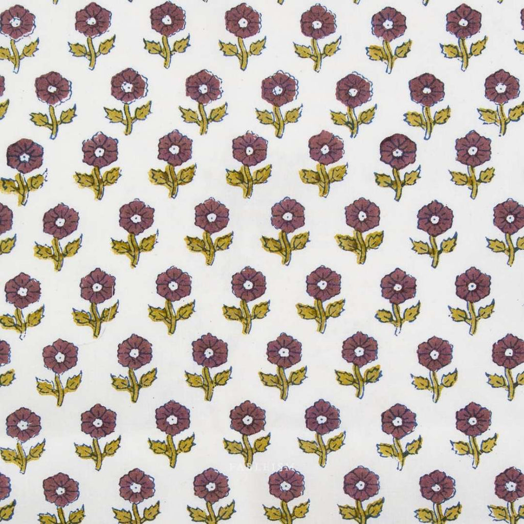 Fableism Indian Block Print - Flowerling - Eggplant