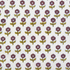 Fableism Indian Block Print - Flowerling - Eggplant