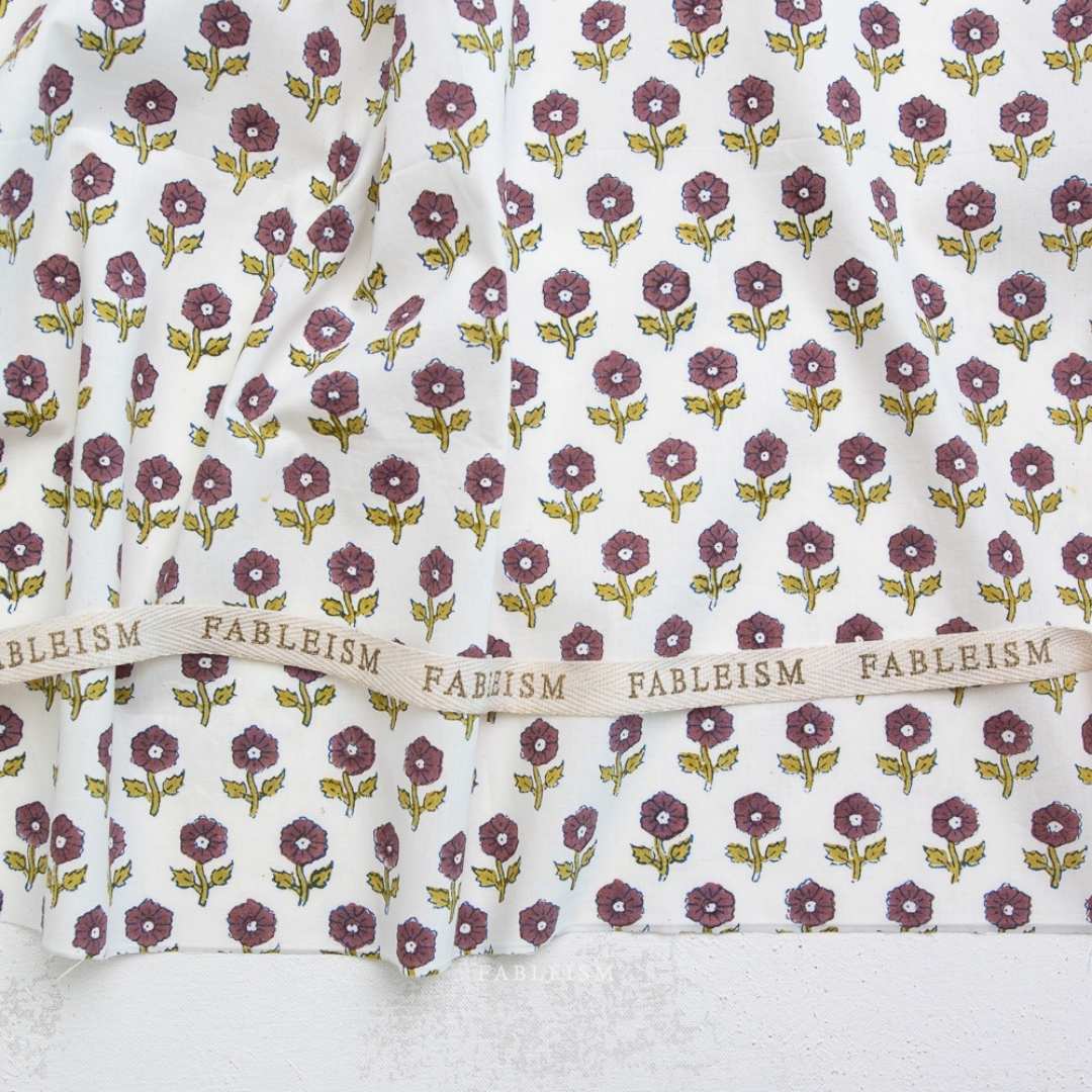 Fableism Indian Block Print - Flowerling - Eggplant
