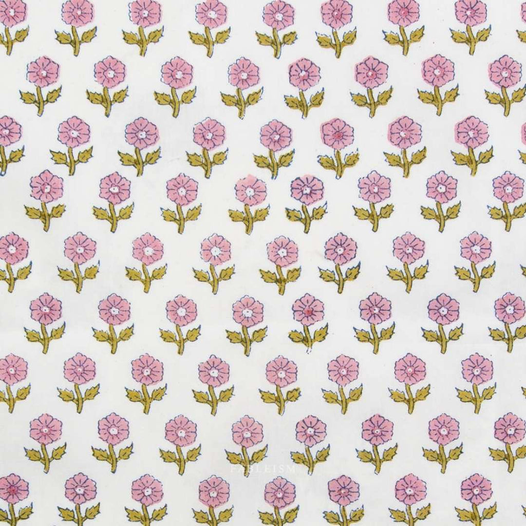 Fableism Indian Block Print - Flowerling - Pink