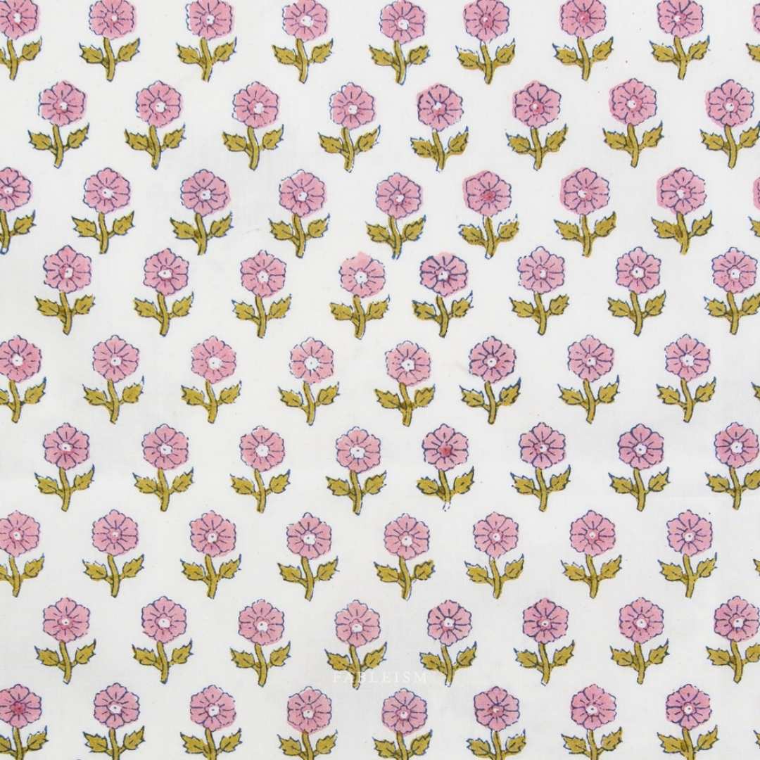 Fableism Indian Block Print - Flowerling - Pink