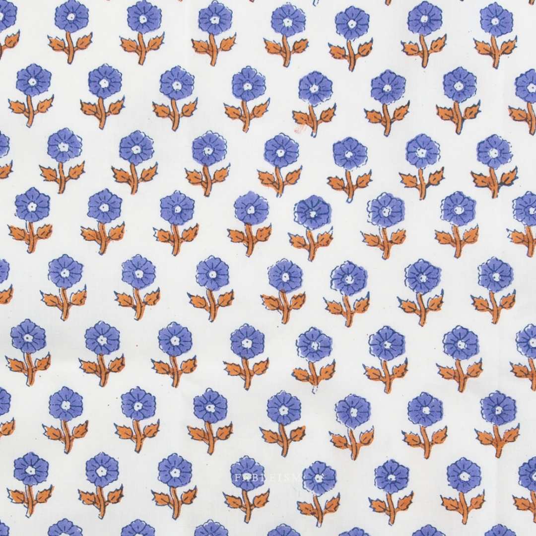 Fableism Indian Block Print - Flowerling - Violet