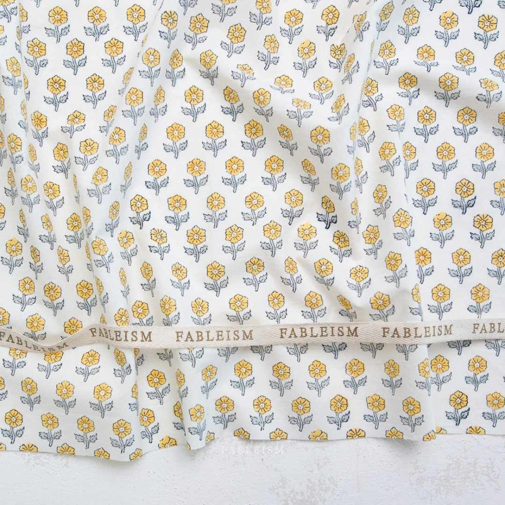 Fableism Indian Block Print - Flowerling - Yellow