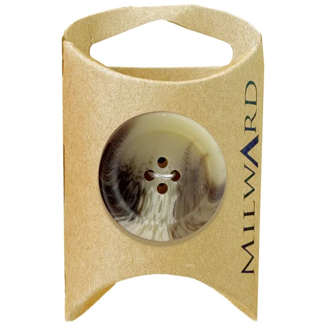 28mm Cream Poly 4-Hole Buttons - 4 Pack