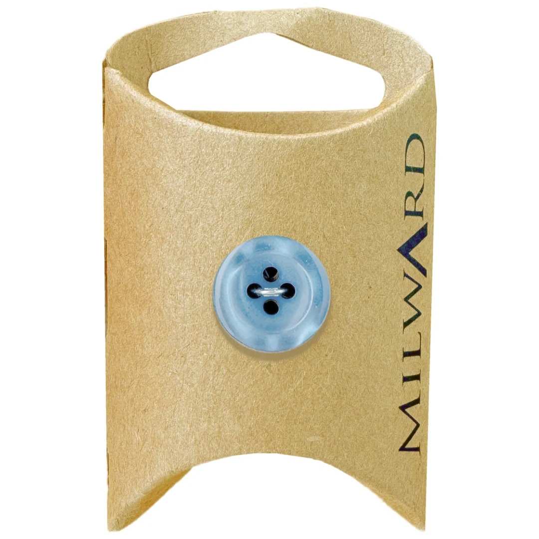 15mm Poly Blue 4-Hole Buttons - 6 Pack