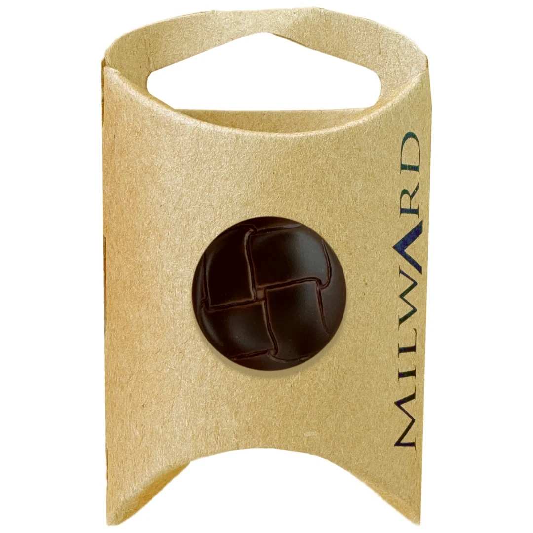 20mm Brown Faux Leather Shank Buttons - 4 Pack