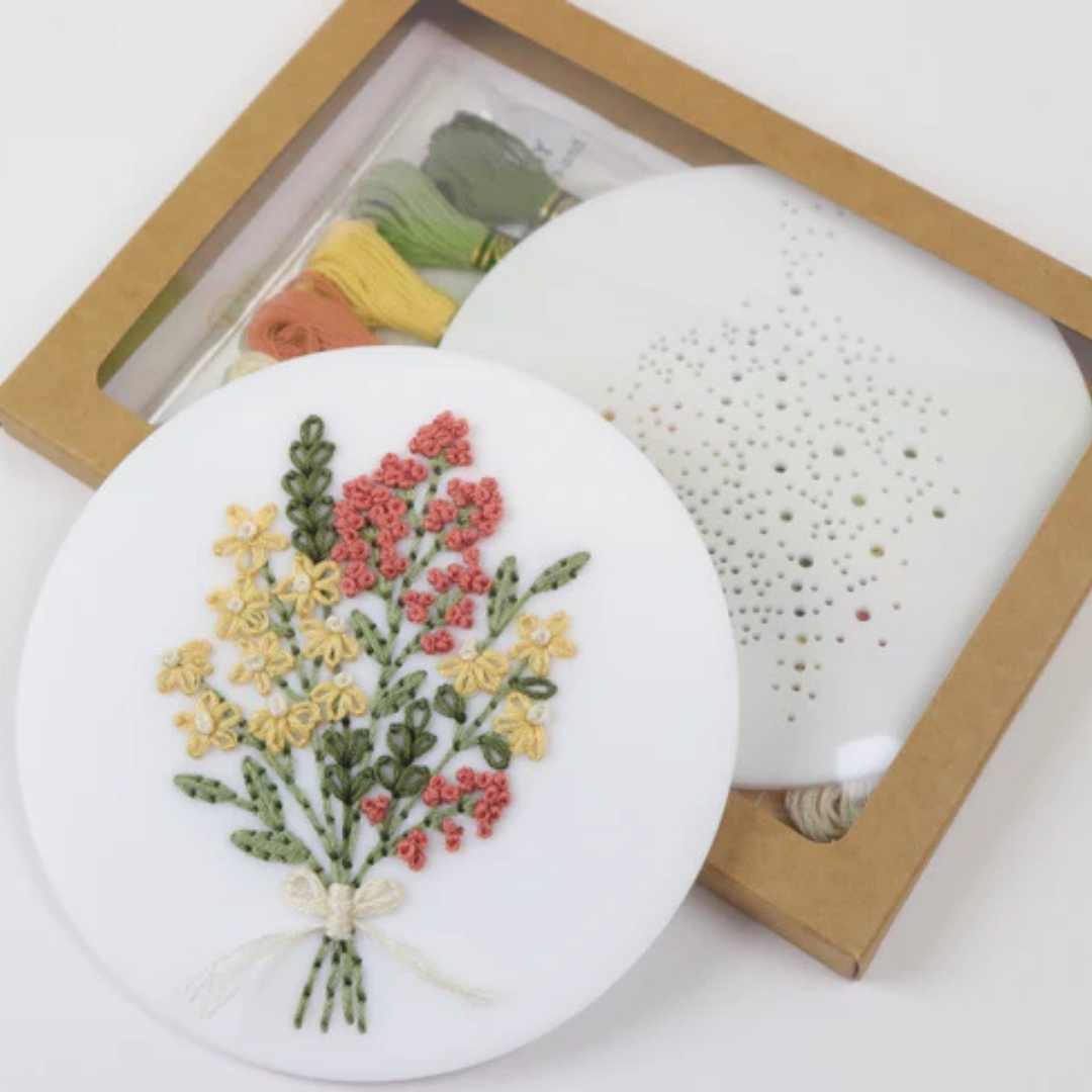 Daisy Bouquet Embroidery Stitch Disk Kit
