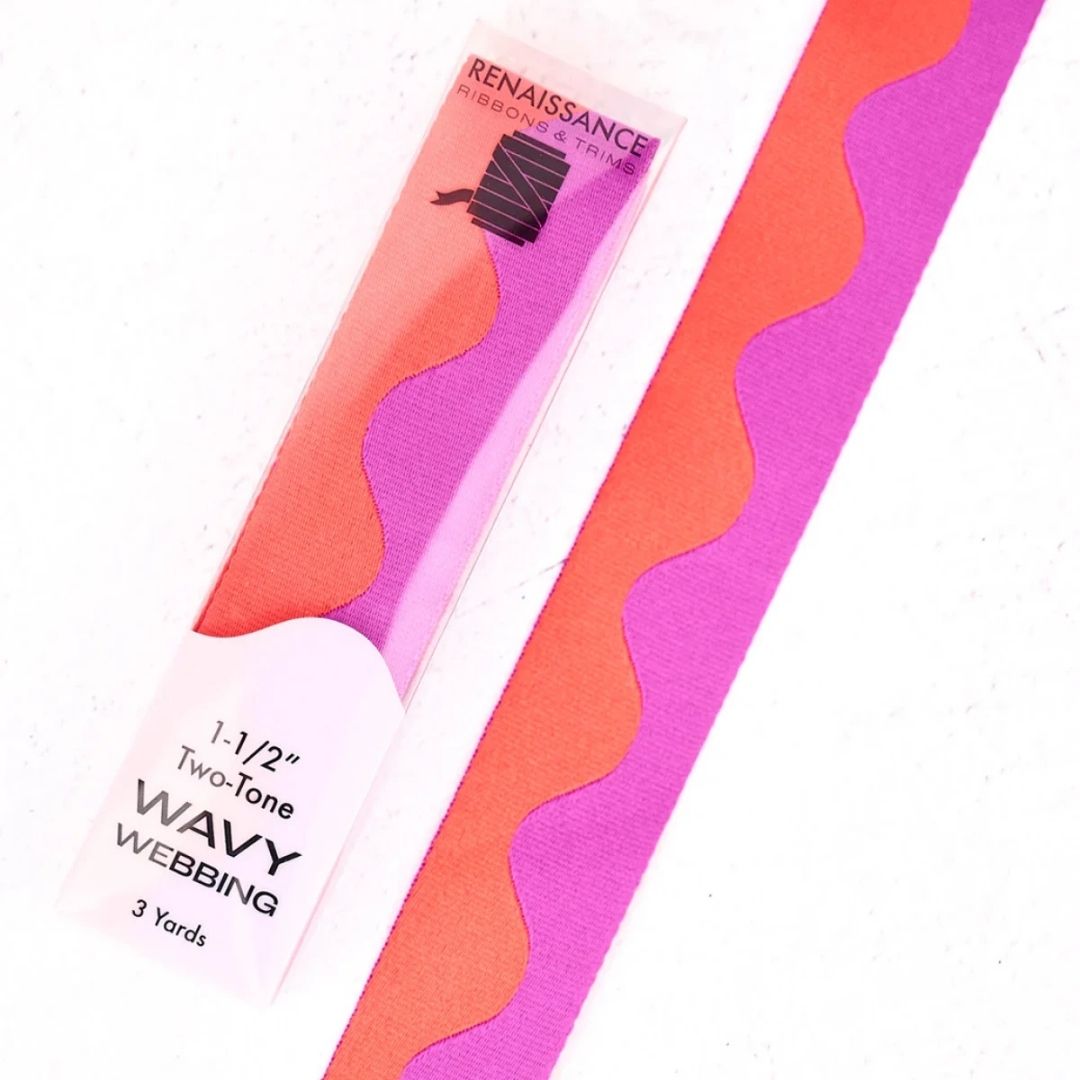 Wavy Webbing - 1-1/2" wide - Grape Slushy