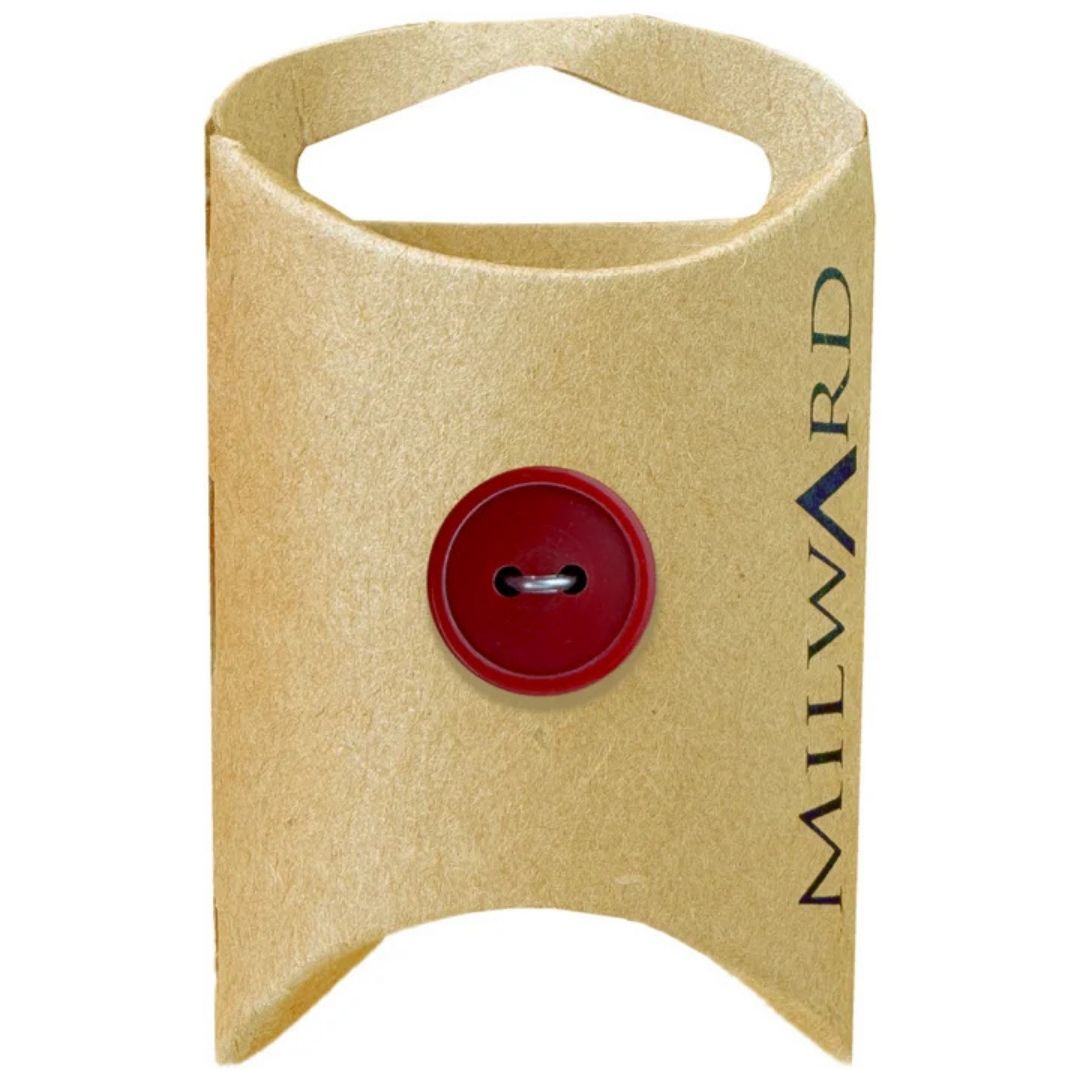 15mm Dark Red Nylon 2-Hole Buttons - 6 Pack
