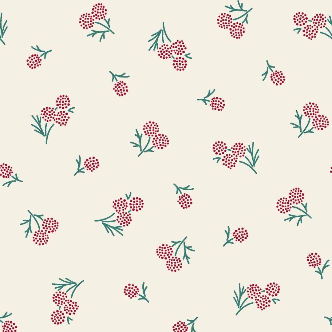 Holiday Stitches - Stitched Berries - Cream
