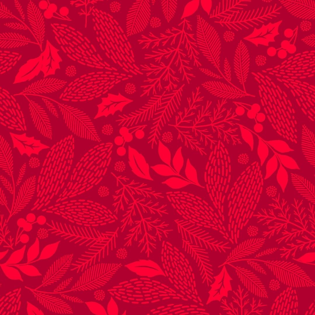 Holiday Stitches - Stitched Evergreens - Red