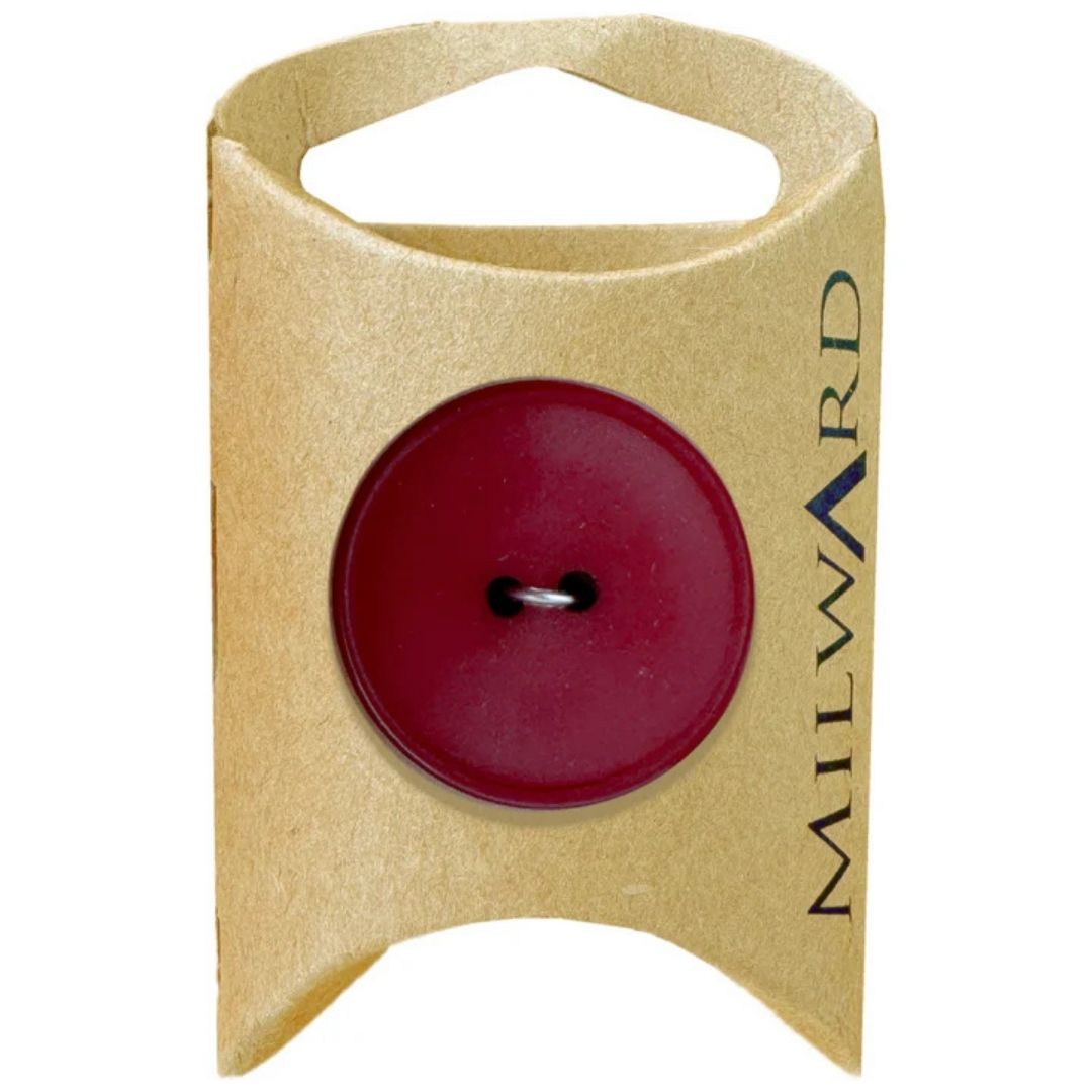 27mm Dark Red Nylon 2-Hole Buttons - 4 Pack