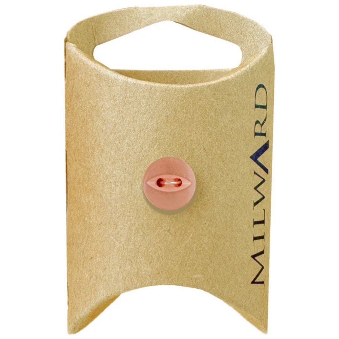 11mm Orange Poly 2-Hole Fisheye Buttons - 10 Pack