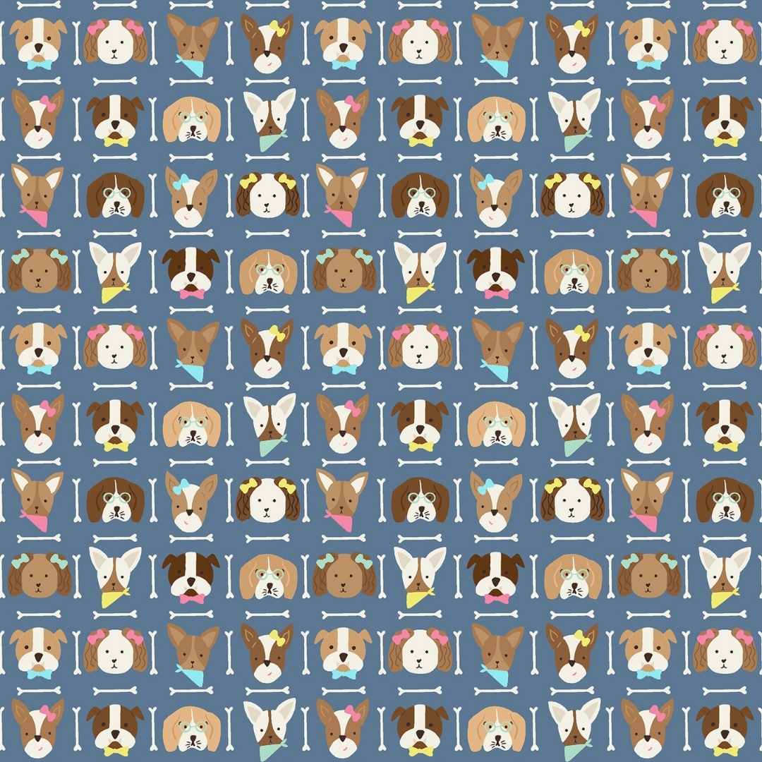 Woof You - Puppy Portraits - Blue
