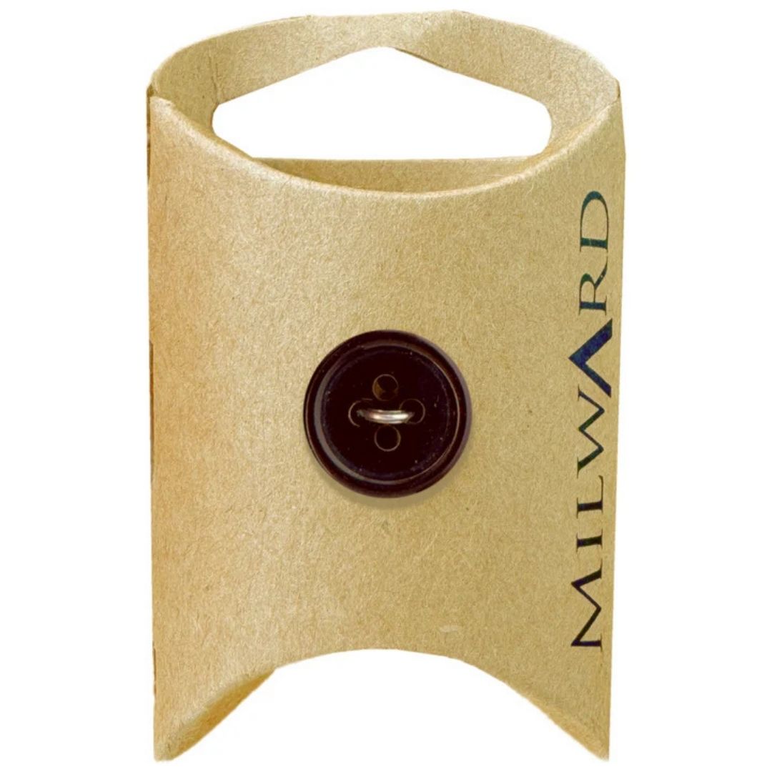 15mm Brown Poly 4-Hole Buttons - 8 Pack