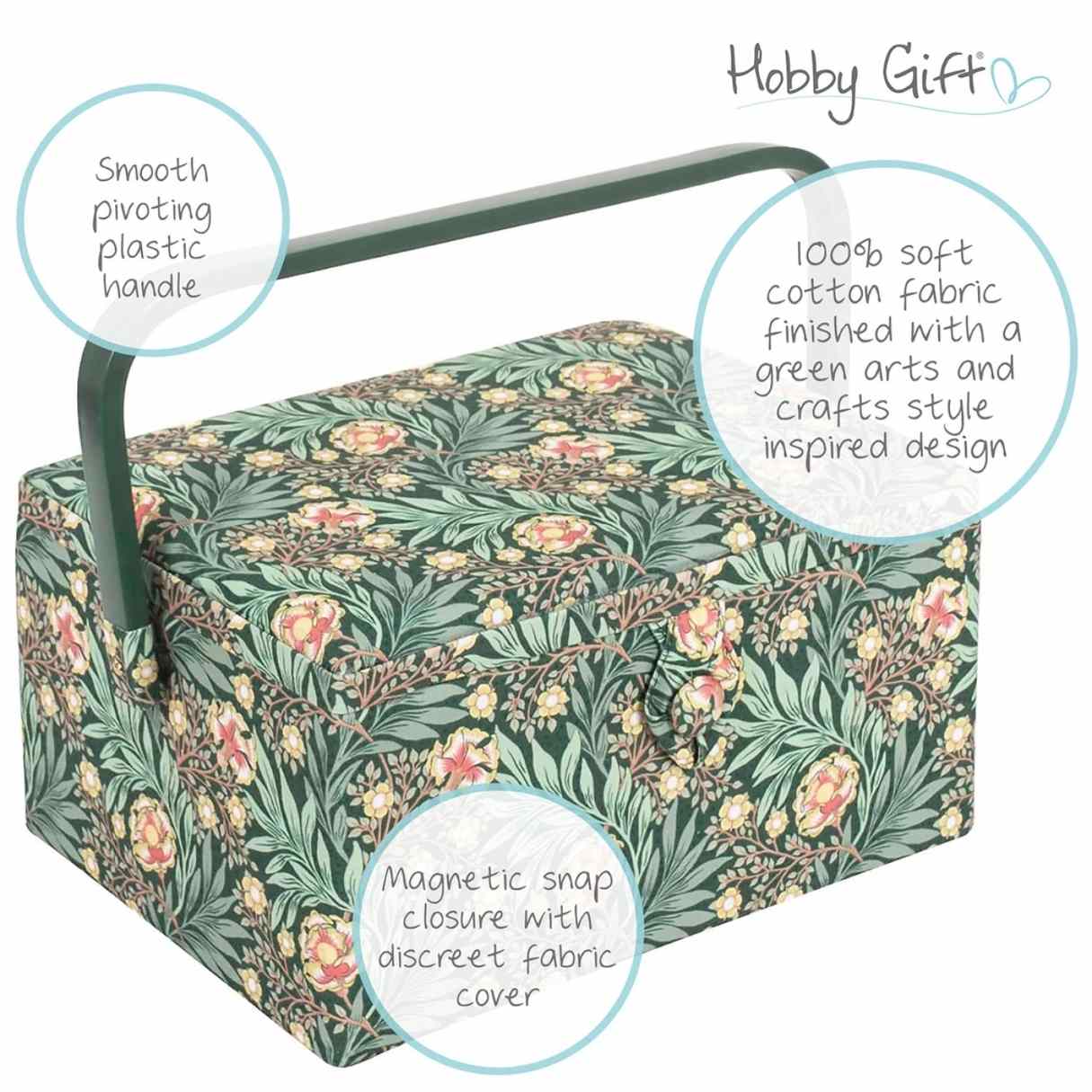 Medium Sewing Box - William Morris Fabric