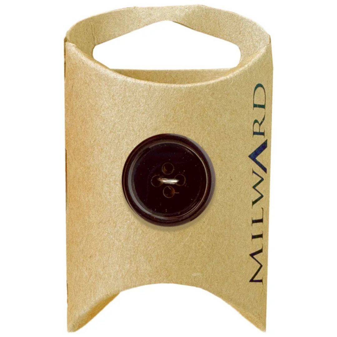 20mm Brown Poly 4-Hole Buttons - 6 Pack