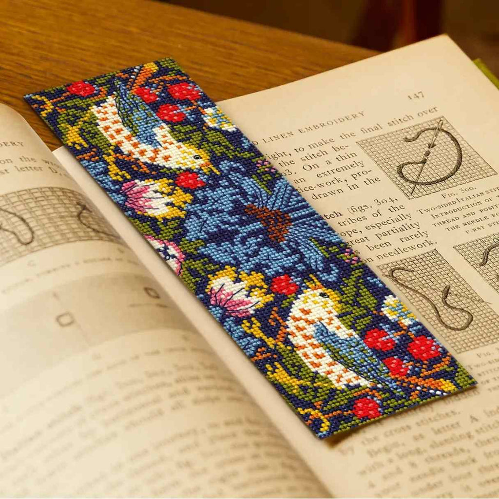 Cross Stitch Bookmark Kit - Strawberry Thief