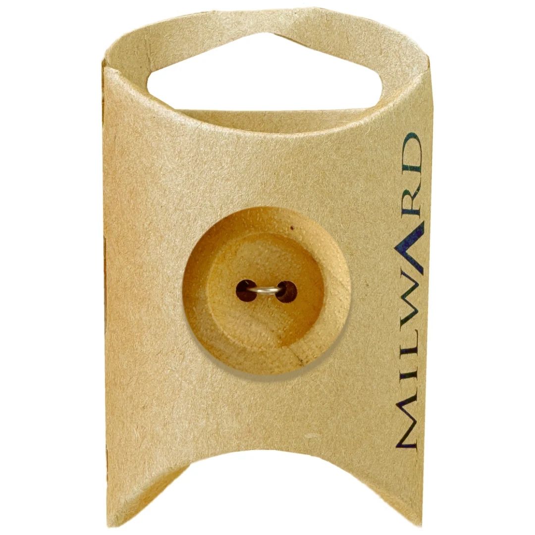23mm Olive Wood 2-Hole Buttons - 6 Pieces